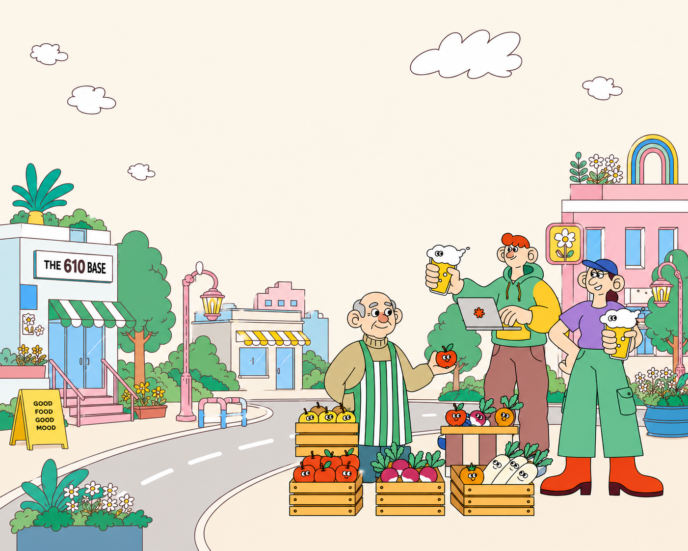 中小企業向けAI導入支援のイメージイラスト
